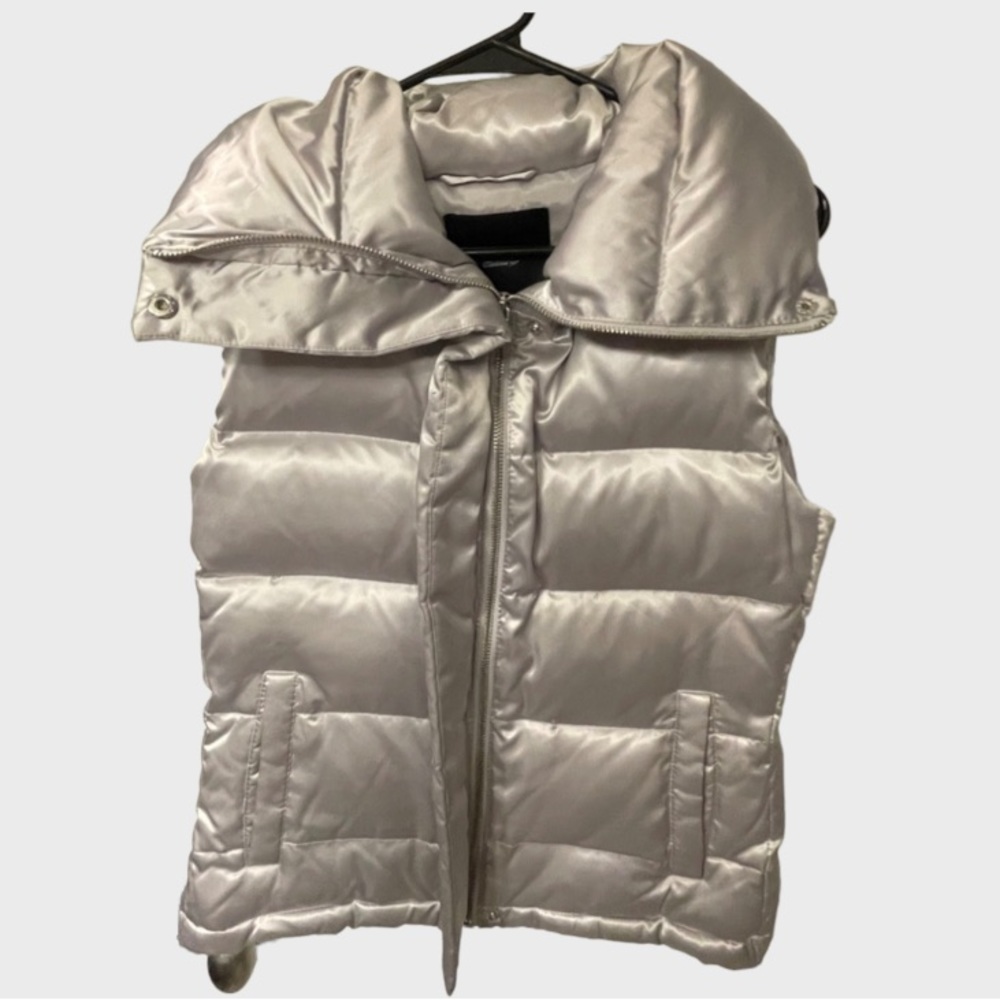 Like New Silver Puffer Vest